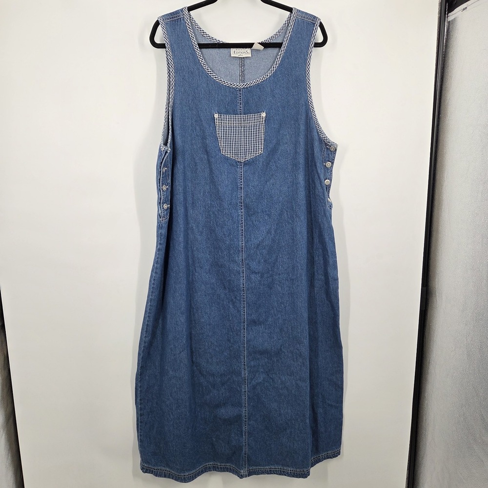 Basic Edition Women's VTG 90s Denim Maxi Dress School Teacher Cottagecore